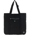 Stone Island Logo Patch Shopping Bag Tote Bag Black In Black