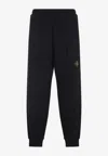 Stone Island Logo Patch Track Pants In Blue