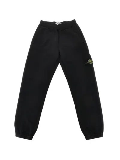Stone Island Kids' Logo-patch Track Pants In Black