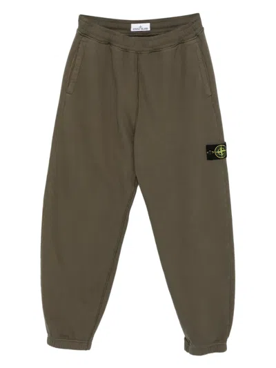 Stone Island Logo-patch Track Pants In Gray