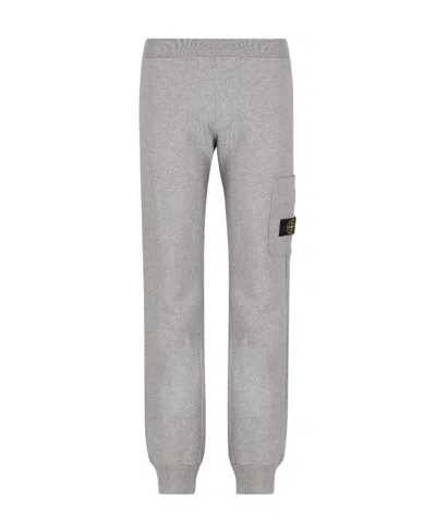Stone Island Logo-patch Track Pants In Gray