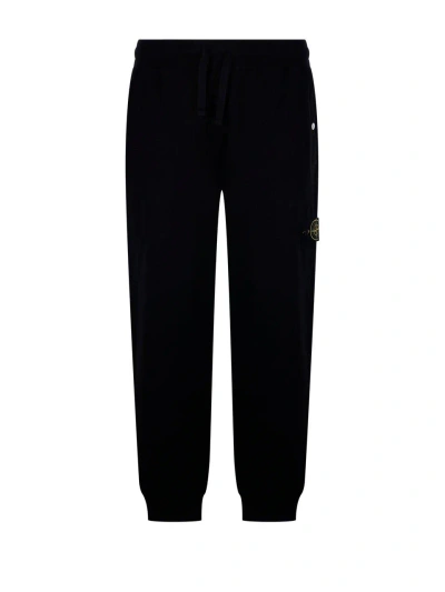 Stone Island Logo Patch Track Trousers In Black