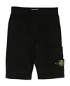 Stone Island Logo-patch Track Shorts In Black