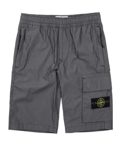 Stone Island Logo-patch Track Shorts In Gray