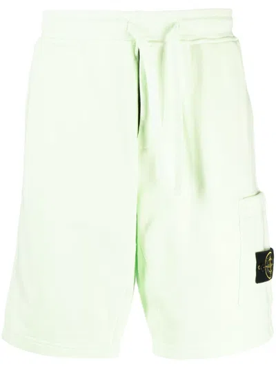Stone Island Logo-patch Track Shorts In Grün