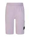 Stone Island Logo-patch Track Shorts In Purple