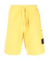 Stone Island Logo-patch Track Shorts In Yellow