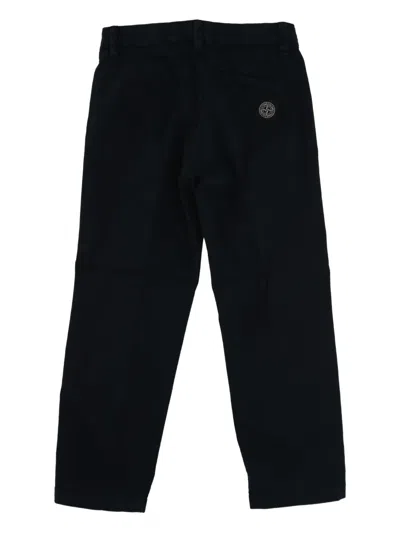 Stone Island Kids' Logo-patch Trousers In Black