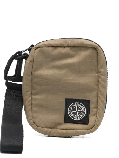 Stone Island Logo-patch Wallet In Brown