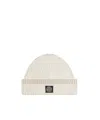 Stone Island Logo Patch Wool Hat In White