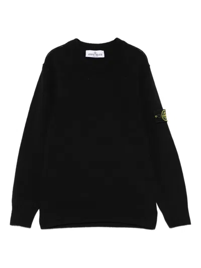 STONE ISLAND LOGO-PATCH WOOL JUMPER