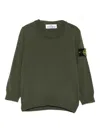 Stone Island Logo-patch Wool Sweater In Green