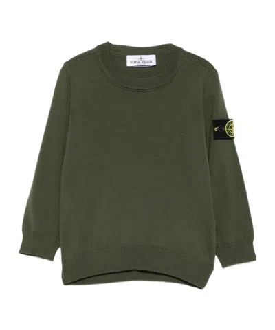 STONE ISLAND LOGO-PATCH WOOL SWEATER