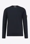 Stone Island Wool Round Neck Sweater In Blue