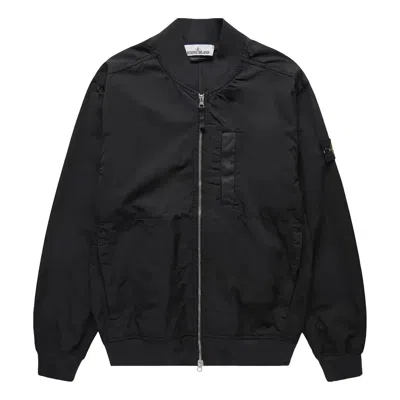 Stone Island Logo Patch Zip Up Bomber Jacket 'black'