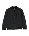 Stone Island Logo-patch Zip-up Bomber Jacket In Black