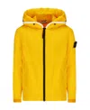 Stone Island Logo-patch Zip-up Hooded Jacket In Yellow