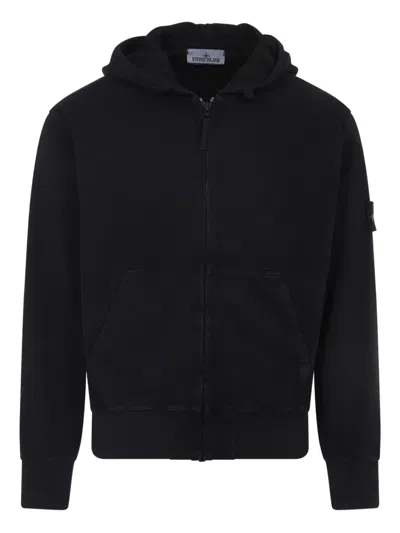Stone Island Long-sleeved Sweatshirt In Black