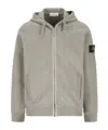 Stone Island Logo Patch Zip-up Hoodie In Animal Print