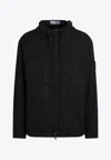 Stone Island Short Parka With Elastic Hem And Hood