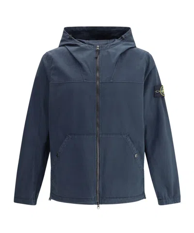 STONE ISLAND STONE ISLAND LOGO PATCH ZIP-UP JACKET