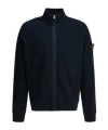 Stone Island Long-sleeved Zip-up Sweatshirt In Blue