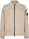 Stone Island Logo-patch Zipped Jacket In Brown