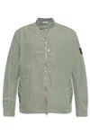 Stone Island Logo-patch Zipped Jacket In Green
