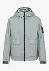 Stone Island Mens Sage Membrana 3l Tc Hooded Shell Jacket Xl In Green
