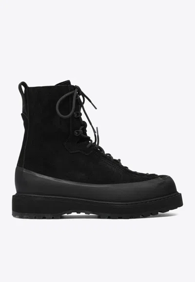 STONE ISLAND LOGO-PATCHED SUEDE BOOTS