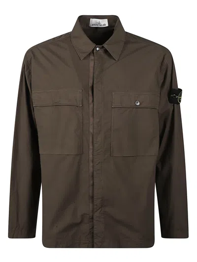 STONE ISLAND LOGO PATCHED TWO POCKETS JACKET