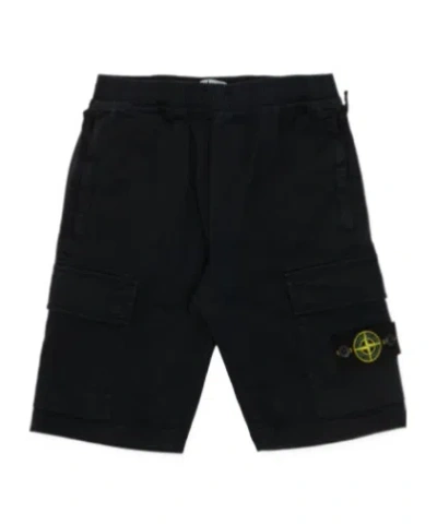 Stone Island Logo Pattern Shorts In Blue