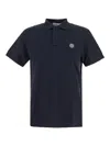 Stone Island Logo Polo Shirt In Blue