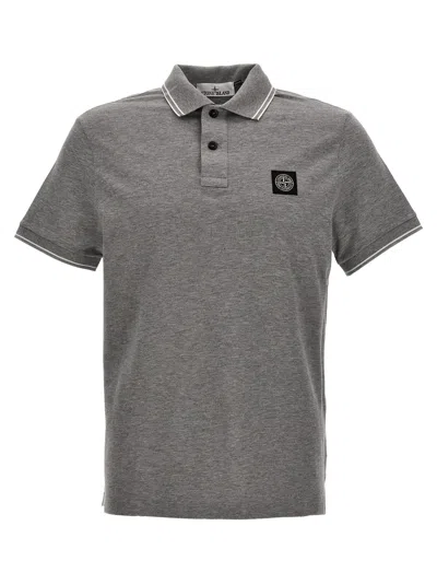 Stone Island Short-sleeved Polo Shirt In Gray