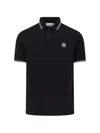 Stone Island Mens Black Brand-patch Regular-fit Stretch-cotton Polo Shirt Xl In Black