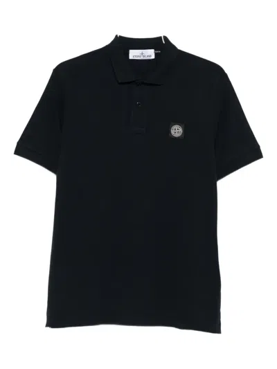 Stone Island Logo Polo Shirt In Blue