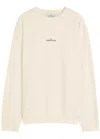 Stone Island Mens Desert Graphic-print Crewneck Cotton-jersey Sweatshirt In Neutral