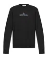 Stone Island Logo-print Cotton Sweatshirt In Black