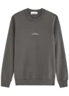 Stone Island Sweatshirt With Industrial Flow Print In Charcoal