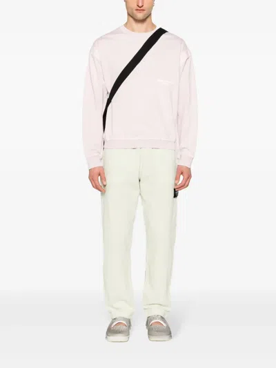 Stone Island Logo-print Cotton Sweatshirt In Pink