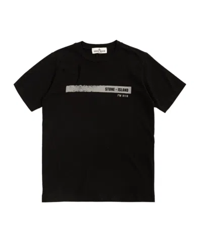 Stone Island Logo-print Cotton T-shirt In Black