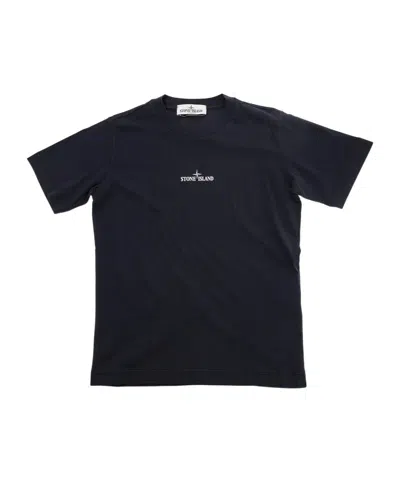 Stone Island Logo-print Cotton T-shirt In Blue