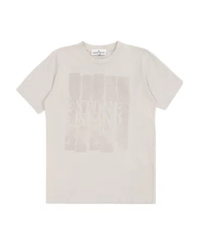 Stone Island Logo-print Cotton T-shirt In Gray