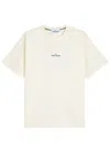 Stone Island Logoed T-shirt Raglan Sleeves In Ivory