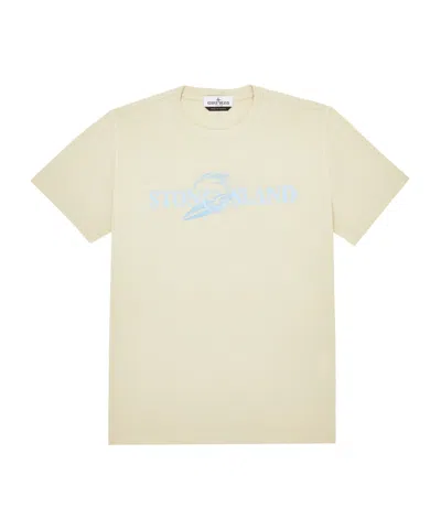 Stone Island Logo-print Cotton T-shirt In Nude