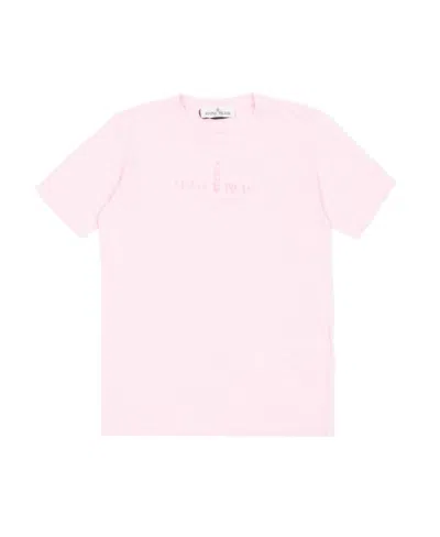 Stone Island Logo-print Cotton T-shirt In Pink