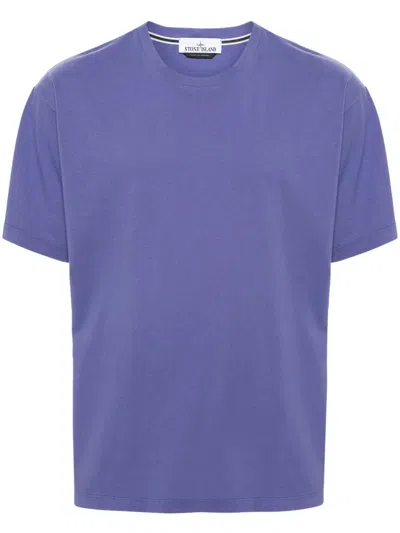 Stone Island Logo-print Cotton T-shirt In Purple