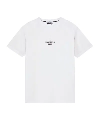 STONE ISLAND STONE ISLAND LOGO PRINTED CREWNECK T-SHIRT