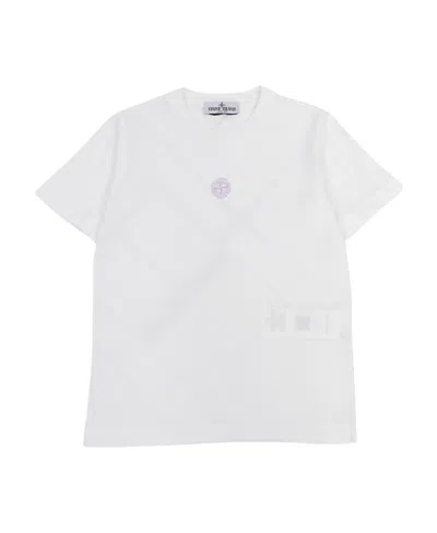 Stone Island Logo-print Cotton T-shirt In White