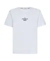 Stone Island Archivio Logo-print Embroidered Cotton-jersey T-shirt In White